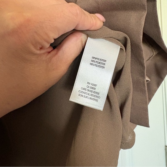 Simply Noelle Brown Button-Down Wrap Sleeveless Midi Dress - Picture 2 of 6